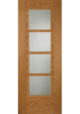 Pre-Finished Oak SS 4 Light Iseo Glazed FD30 Fire Door