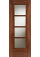 Walnut SS 4 Light Iseo with Bevelled Glass