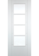 White Primed Clear Glazed Iseo FD30 Fire Door