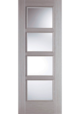 Pre-Finished Light Grey Vancouver Clear Glazed  FD30 Fire Door