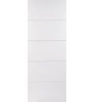 White Moulded Horizontal Four Line FD30 Fire Door