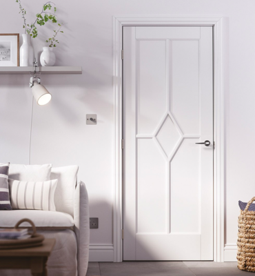 White Primed Reims Fire Door
