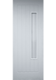 White Primed Newark Clear Glazed Textured FD30 Fire Door